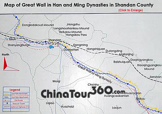 Gansu Shandan Great Wall Map